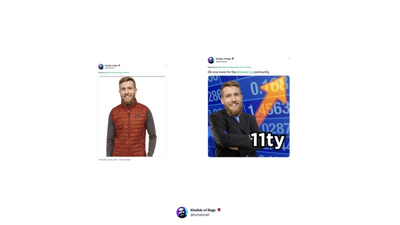 Terrible cursed images of Zach wearing a patagonia vest, and Zach’s head on the classic Stonks image with an arrow going up and to the right